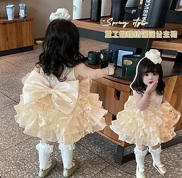 Жаш кыздардын көйнөктөрү: Балдар көйнөгү, түсү - Саргыч боз — 4
