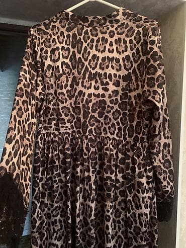 золотой ворон: Повседневное платье, Лето, Длинная модель, Трапеция, L, XL — 1