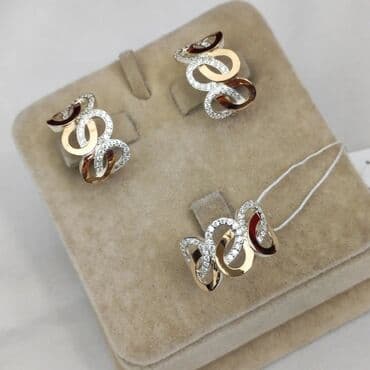 эксклюзивные свадебные пригласительные: Набор украшений, Проба 925, Женские, Новый — 1