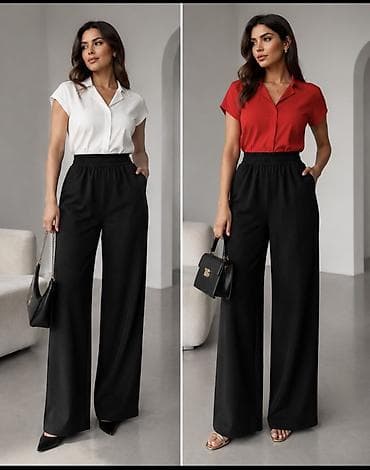Брюки: Брюки Палаццо, Осень-весна, Made in KG, Новый, XL, 2XL — 1
