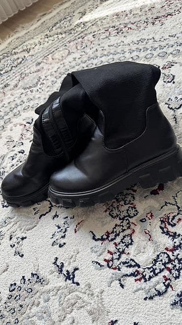 ботуй: Высокие женские сапоги-чулки с массивной подошвой - Цвет: чёрный - — 1