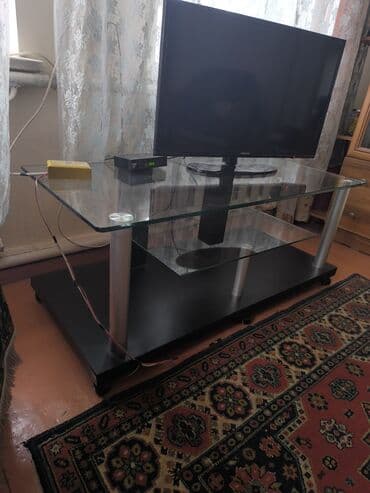 кухонные шкафы буу: Тумба и подставка для телевизора, Напольная, Стекло, цвет - Черный — 4