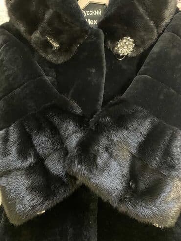 норкавые шубы: Шуба, По колено, С капюшоном, M — 1