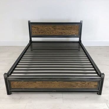 кровать железный: Спальный гарнитур, Двуспальная кровать, Металл, цвет - Черный — 4