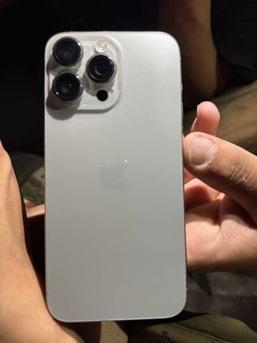 скупка телефон ош: IPhone 15 Pro Max, Б/у, 256 ГБ, Natural Titanium, Чехол, Наушники, 87 % — 1