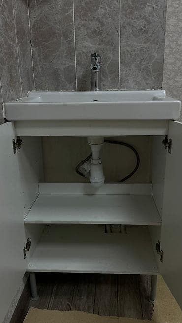 Сушилки: Тумба для ванны, С раковиной, цвет - Белый — 3