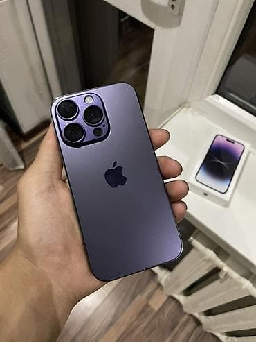 купить четырнадцатый iphone: IPhone 14 Pro, Б/у, 256 ГБ, Deep Purple, Защитное стекло, Чехол, Кабель, 80 % — 1
