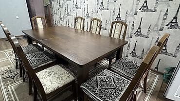 dinner table: Стол и стул для зала, Б/у, Самовывоз, цвет - Коричневый — 4
