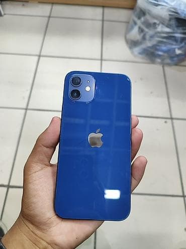 IPhone 12, Б/у, 128 ГБ, Синий, Чехол, Кабель, 77 %