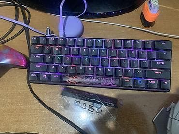 qwerty: Клавиатура, HyperX, Механическая, Проводное подключение, Размер: 60% — 3