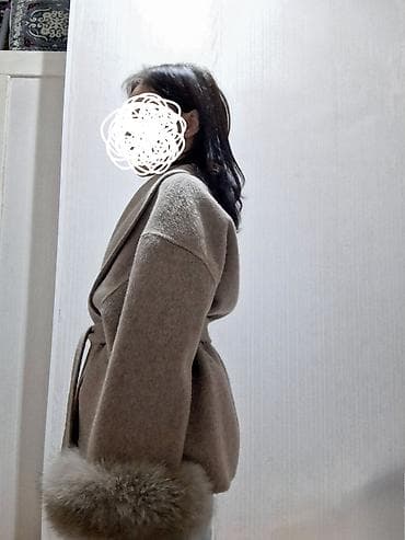 Личные вещи: СРОЧНО! Шикарная тёплая накидка с мехом. Мягкая ткань, свободная — 2