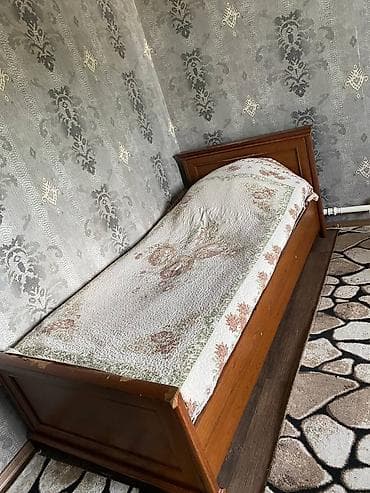 Спальные гарнитуры: Спальный гарнитур, Б/у, Односпальная кровать, Шкаф, Белоруссия, МДФ, Самовывоз, цвет - Коричневый — 5