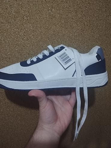 кроссовки обувь: Кроссовки мужские, низкие, шнуровка. - Цвет: белый с тёмно‑синими — 3