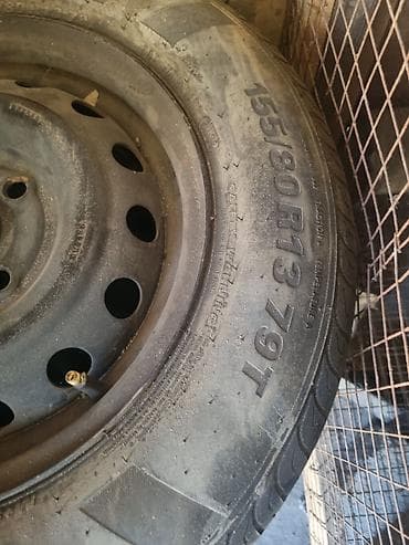 шины зимние 13: Колеса в сборе 155 / 80 / R 13, Лето, Б/у, Комплект, Легковые, Железные — 3