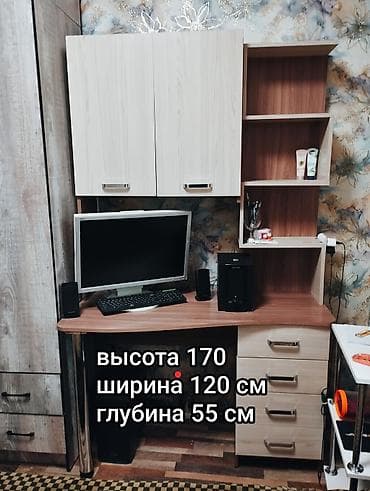 Кеңсе үчүн текче, Колдонулган, ЛДСП, Өзү алып кетүү, түсү - Саргыч боз lalafo.kg да Кеңсе үчүн текче, Колдонулган, ЛДСП, Өзү алып кетүү, түсү - Саргыч боз