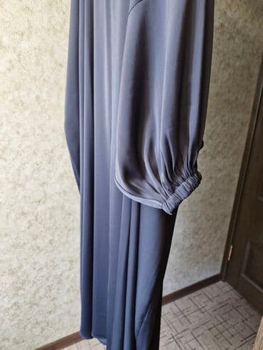 бордовая платья: Вечернее платье, Длинная модель, Шелк, С рукавами, XL — 3