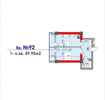 18: 1 комната, 60 м², Элитка, Готовая ПСО (под самоотделку) — 2