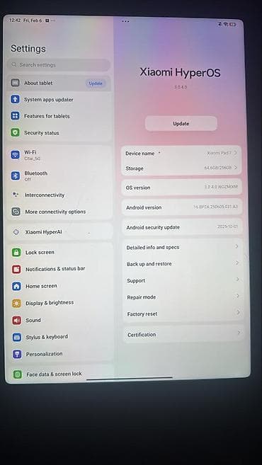 Планшет, Xiaomi, память 256 ГБ, Wi-Fi, Б/у, Классический цвет - Черный