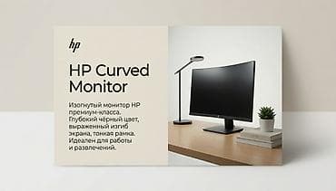 HP Curved Monitor — изогнутый монитор премиум‑класса. - at lalafo.kg HP Curved Monitor — изогнутый монитор премиум‑класса. -