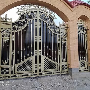 шкатулка на замке: Кованые ворота с калиткой в классическом стиле - Материал: сталь с — 1