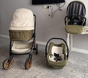детская коляска 3 в 1: Универсальная детская коляска 3 в 1 в цвете хаки/молочный с — 1