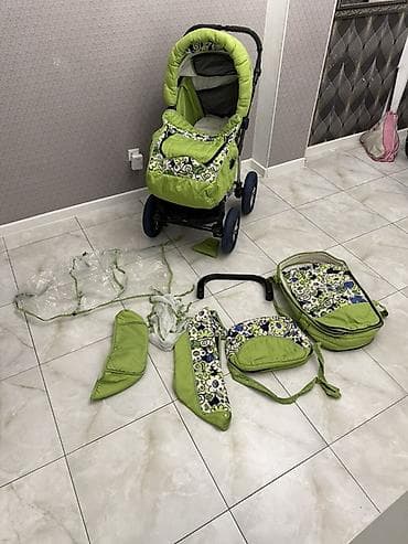 коляска чемодан: Детская коляска универсальная (цвет: лайм с принтом) - Тип — 3