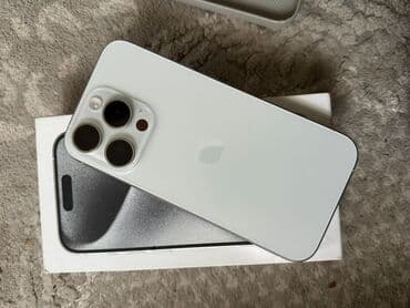 бу телефоны в рассрочку: IPhone 15 Pro, Колдонулган, 256 ГБ, Ак, Заряддоочу түзүлүш, Кабель, Куту, 89 % — 4
