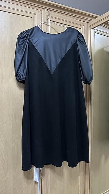 женские платия: Повседневное платье, Короткая модель, Трапеция, S, M — 2