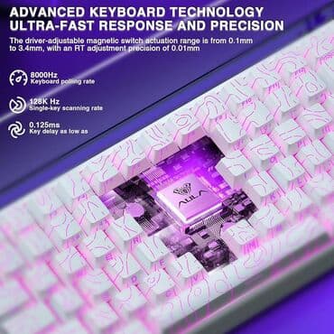 головной микрофон: Клавиатура, Aula, Bluetooth, Зымдуу туташтыруу, Өлчөмү: 80% — 9
