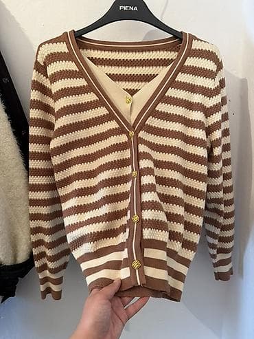 женские кардиган: Кардиган, Трикотаж, Осень-весна, С меховой отделкой — 2