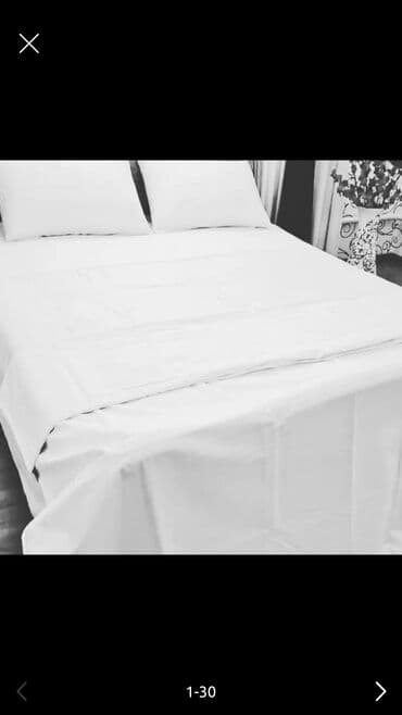 ширина одеяла: Белый комплект постельного белья из 100% хлопка (промытый/варёный — 3