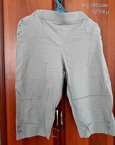 Женские капри серого цвета. - Модель: прямые капри до середины икры - — 1