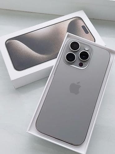 IPhone 15 Pro Max, Б/у, 512 ГБ, Natural Titanium, Коробка, 89 %