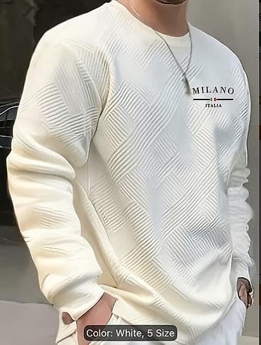 термо кофта: Мужской свитшот Milano Italia, цвет белый. Доставка 3-12 дней - — 1