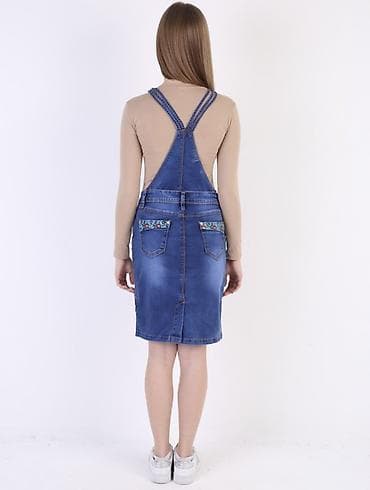 платья джинсовые: Повседневное платье, Лето, Длинная модель, Джинс, Сарафан — 7