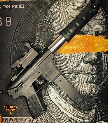 денежный пистолет: Мощный игрушка пистолет 🔥. Стреляет 6мм жёлтыми пульями, алюминиевую — 1