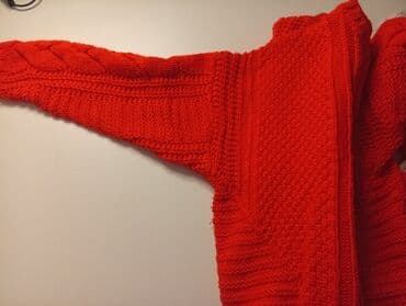 вязанный жилет: Тёплый вязаный свитер насыщенный оранжевый на 10-12 лет особенно — 8