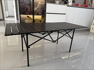 шарниры: Складной походный стол, Другой материал, цвет - Черный — 2