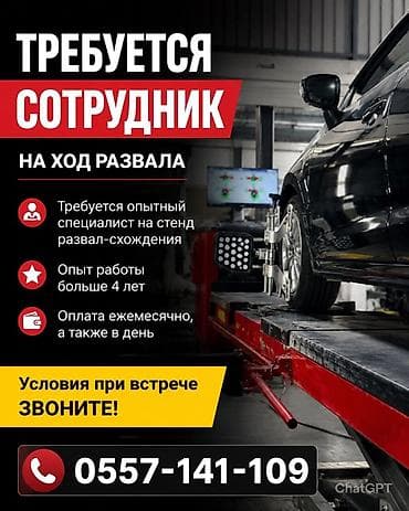 Вакансия: специалист по сход-развалу - Нужен опытный мастер для