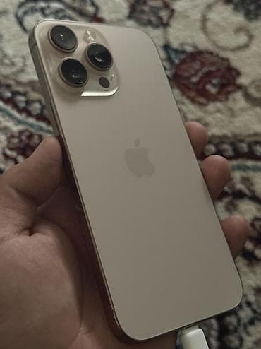 IPhone 16 Pro Max, Б/у, 256 ГБ, Desert Titanium, Кабель, 91 %