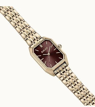 часы саат: BURKER — элегантные наручные часы с восьмигранным корпусом и браслетом — 2