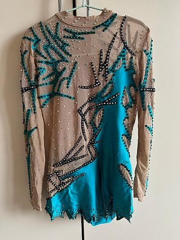 боди для гимнастики: Гимнастический спортивный костюм, для выступлений,с камнями — 1