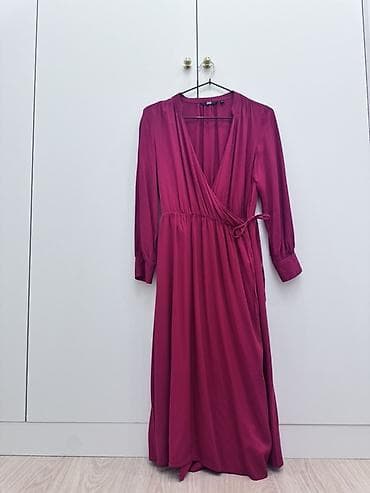 платья на запах: Повседневное платье, Длинная модель, Вискоза, На запах, S — 1