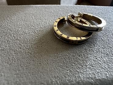 печатка золотой: Серьги-кольца BVLGARI - Дизайн: классические кольца с фирменной — 2