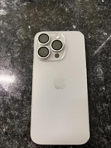 iphone 15 бу: IPhone 15 Pro, Б/у, 256 ГБ, Natural Titanium, Защитное стекло, Чехол, 80 % — 1
