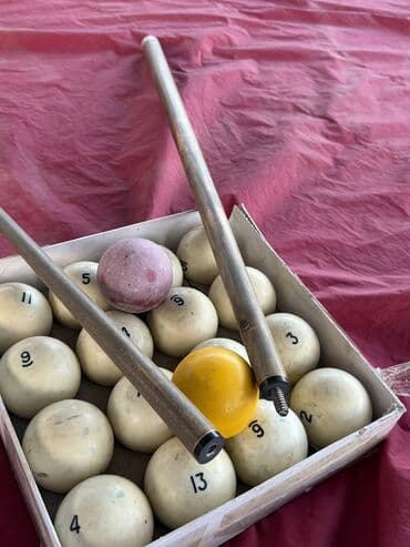 Спорт и отдых: Бильярдка Лампа,шариктер,кий жана бильярд столун жапкыч накрывал — 3