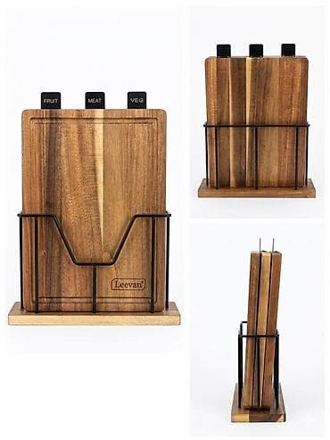 сортир: 🔥Набор разделочных досок из натурального дерева с подставкой и — 2