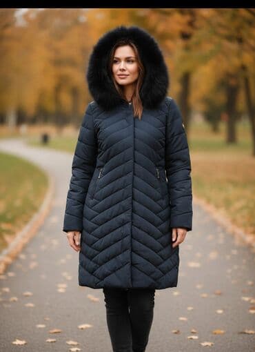 tech fleese: Пуховик, По колено, С капюшоном, Приталенная модель, Стеганый, XL — 1