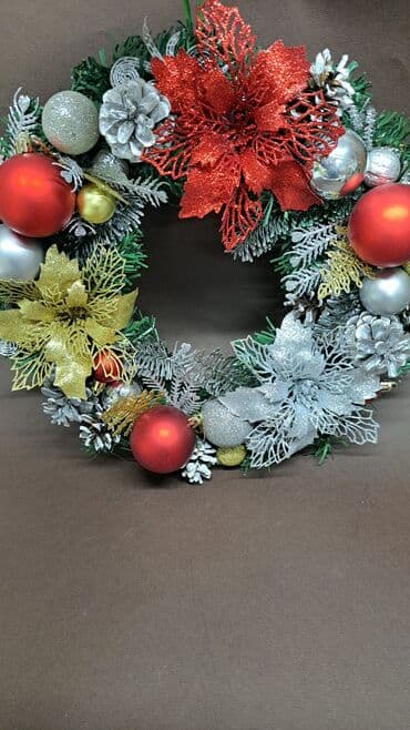 хвойная гирлянда: Новогодние декоративные венки ручной работы веночеки на фото от — 7