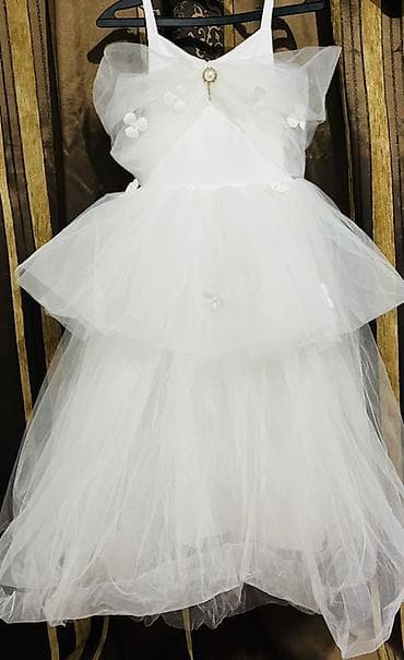 кыргыз кийими: Балдар көйнөгү, түсү - Ак — 3